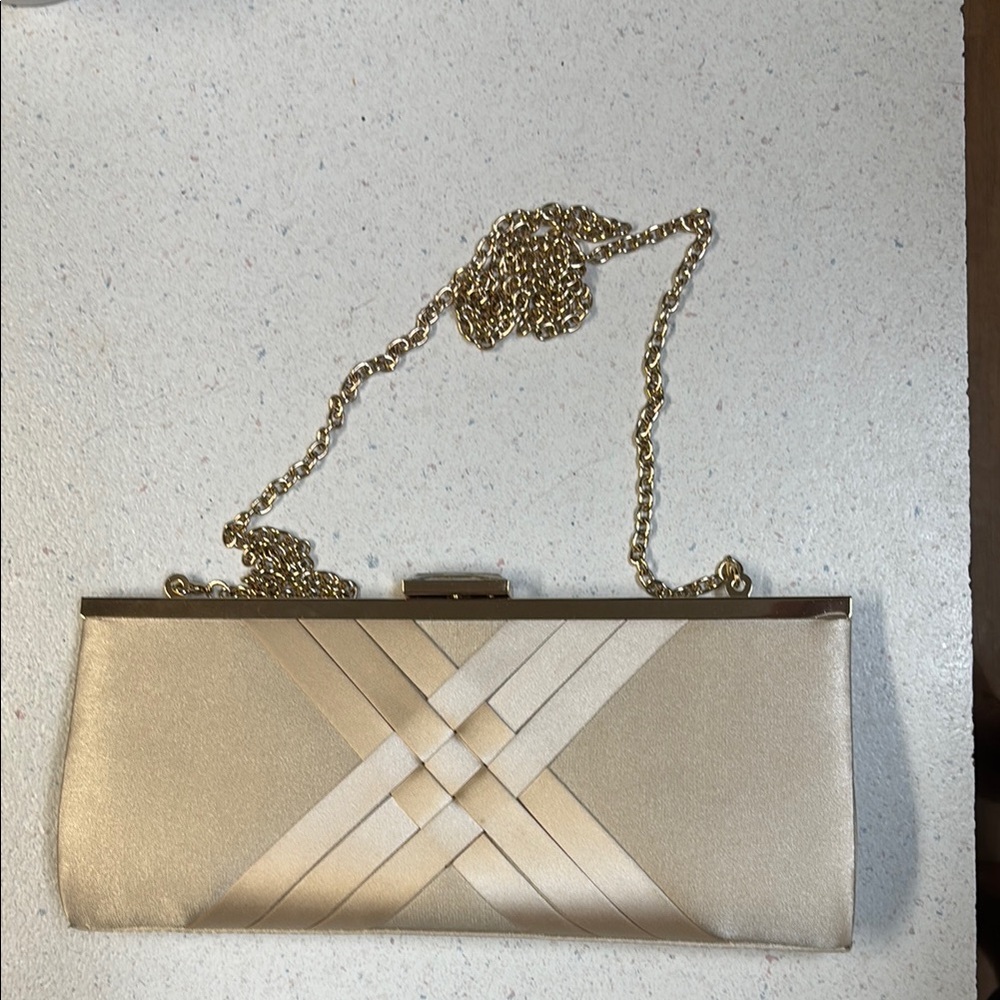 I.N.C International Concept Elegant Gold Evening Clutch Purse